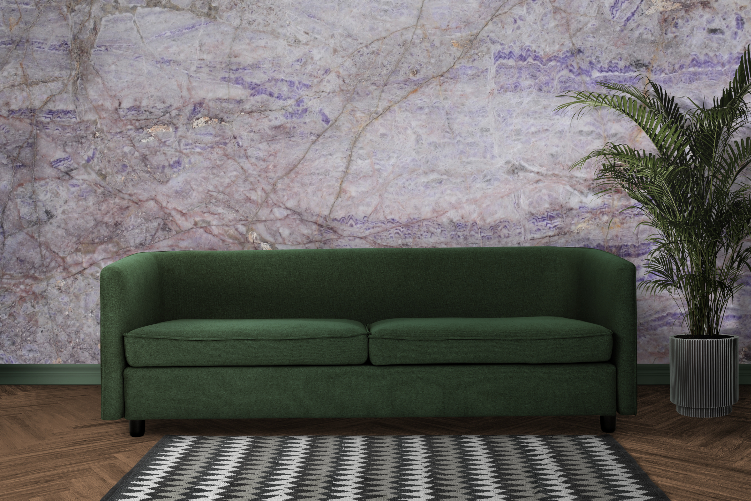 Retro wall mockup psd living room interior design