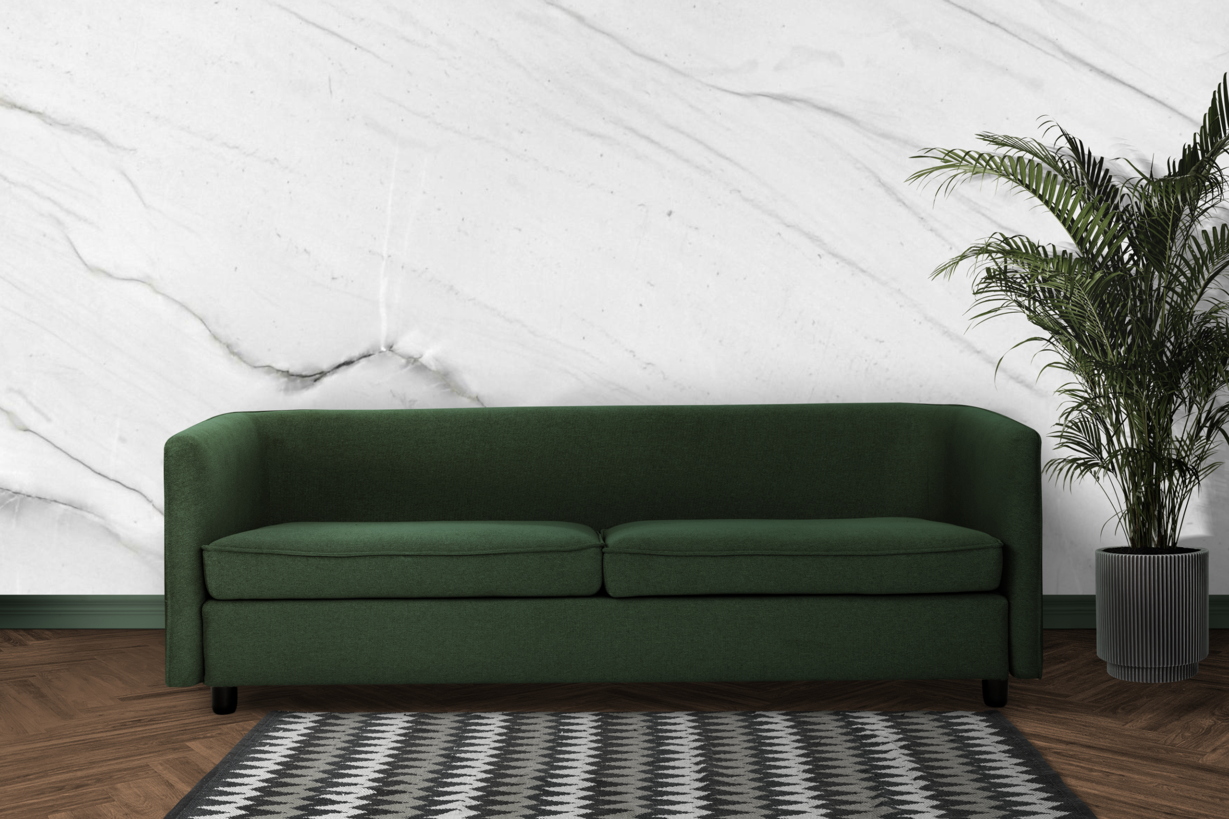 Retro wall mockup psd living room interior design