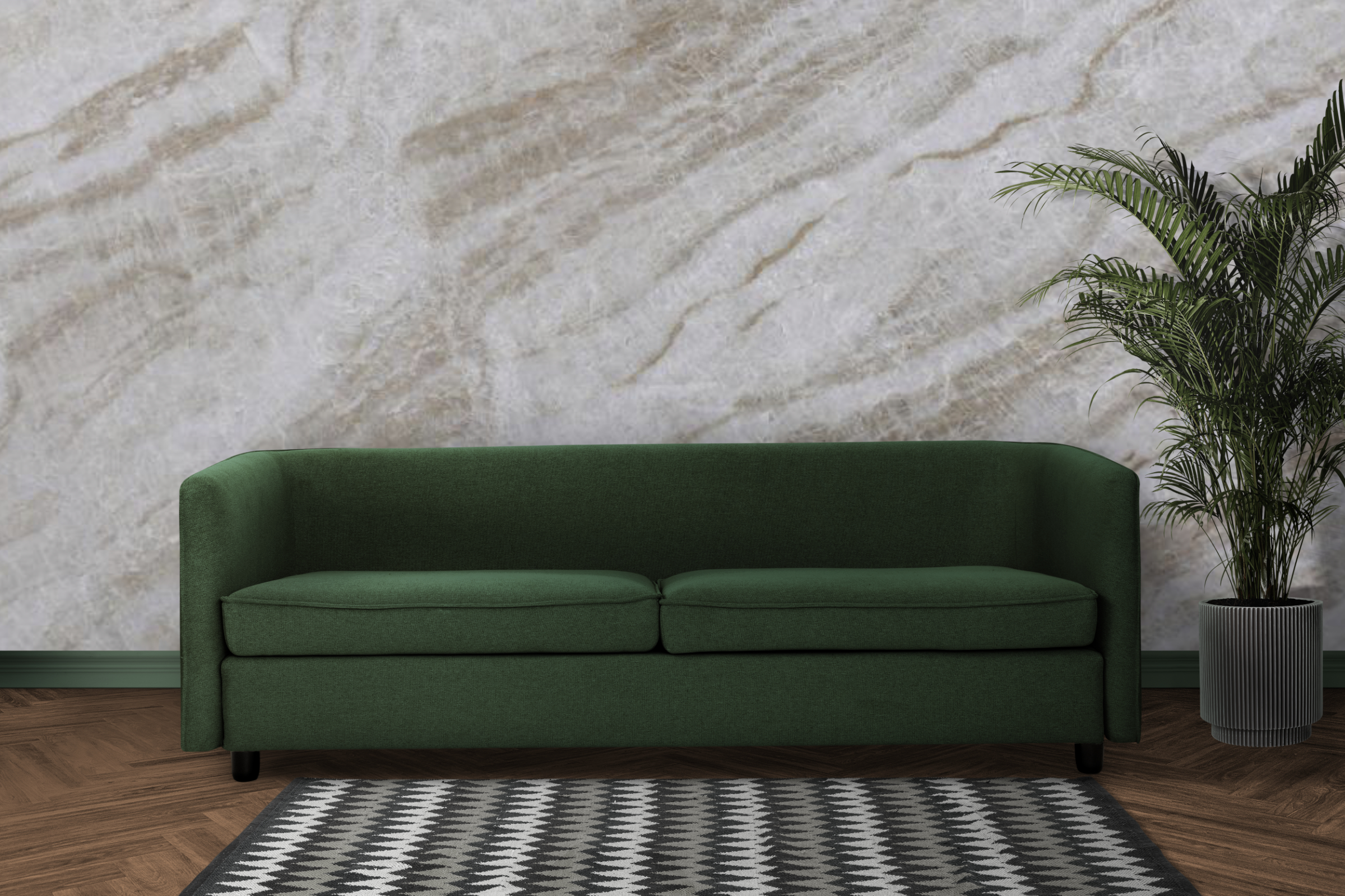 Retro wall mockup psd living room interior design